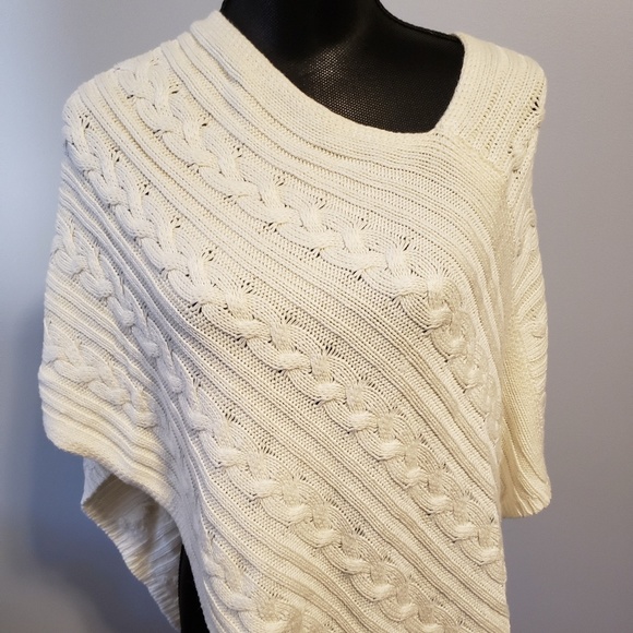 Ann Taylor Cream Colored Poncho Shrug (one size) - Picture 2 of 7
